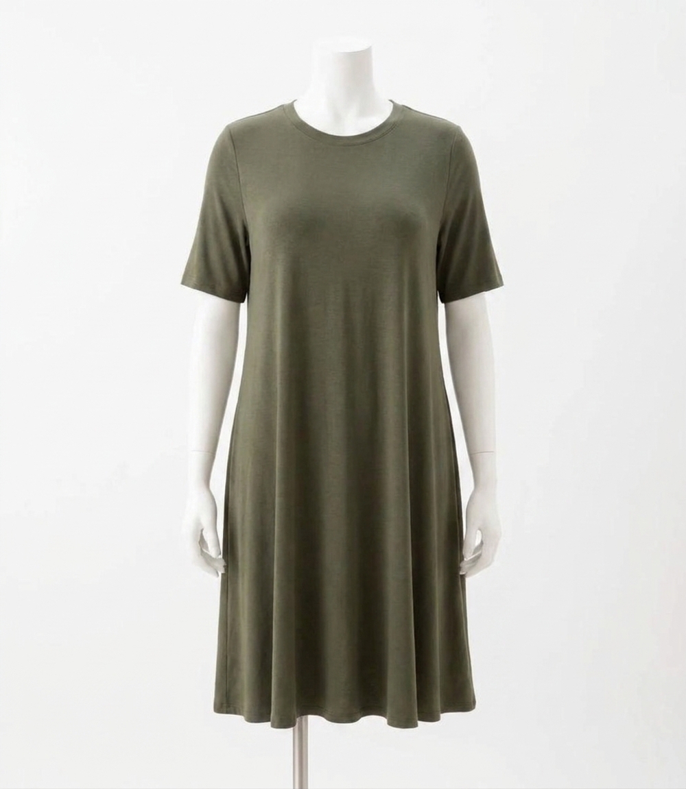 NEW KAREN KANE short sleeve a-line dress - plus in olive